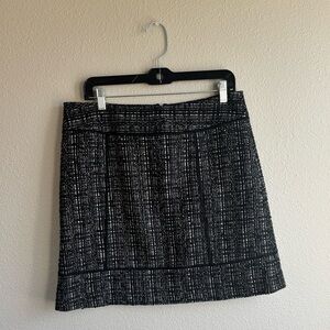 Elegant Black and White Tweed Skirt
